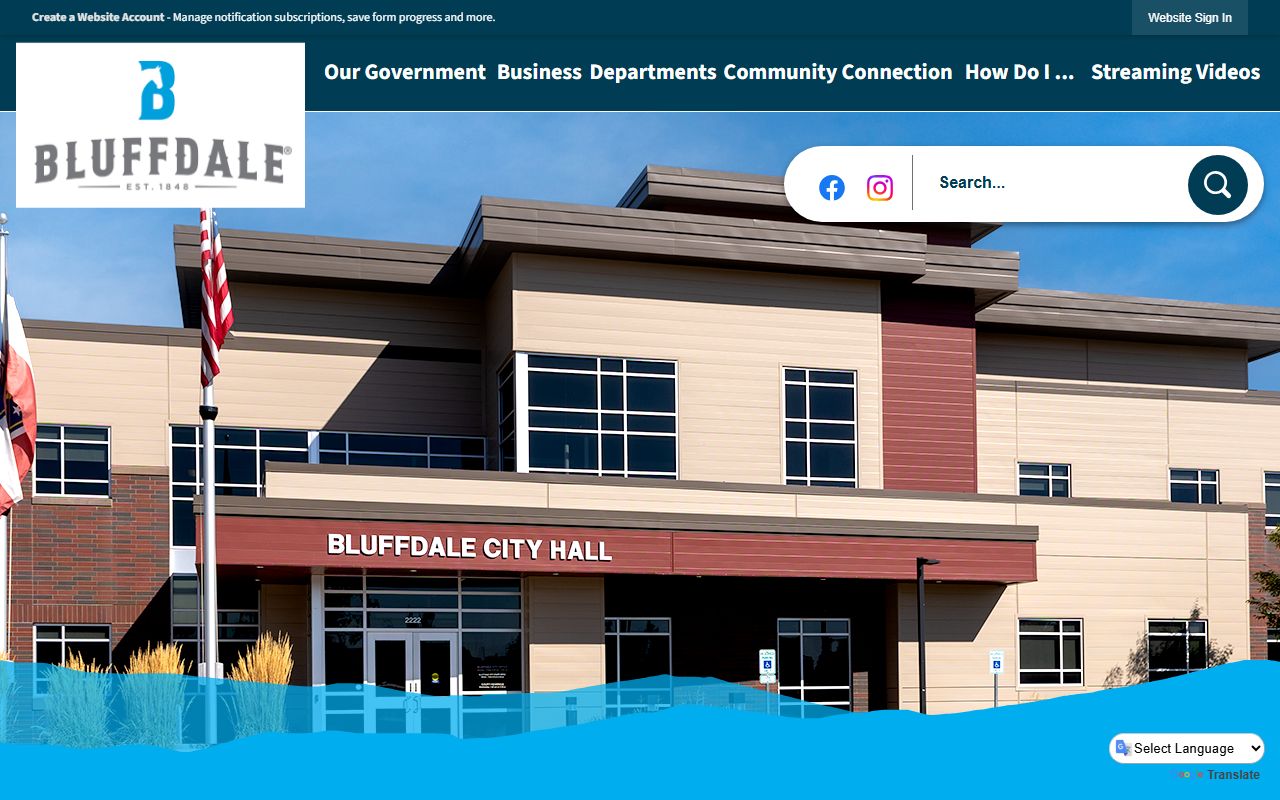 Bluffdale Phone Directory city contacts and departments screenshot