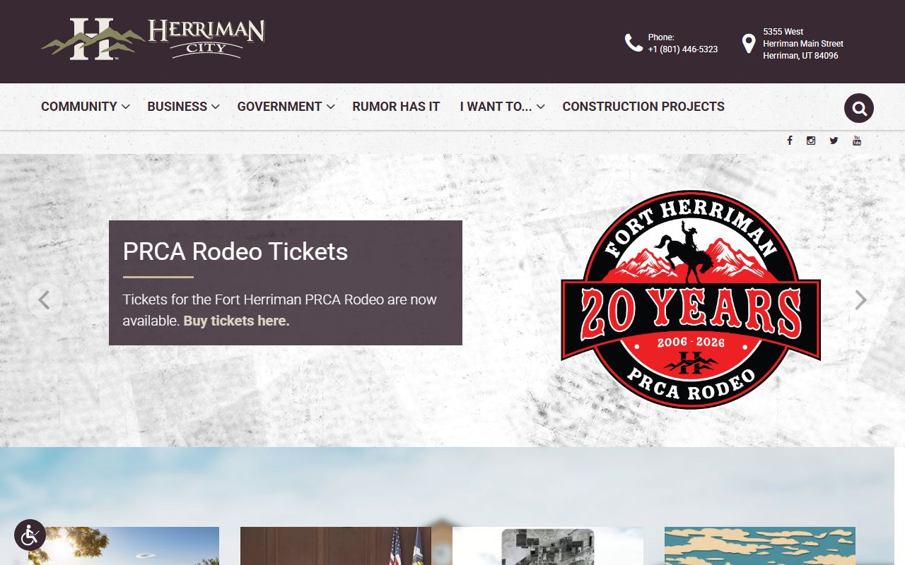 Herriman Phone Directory city homepage screenshot