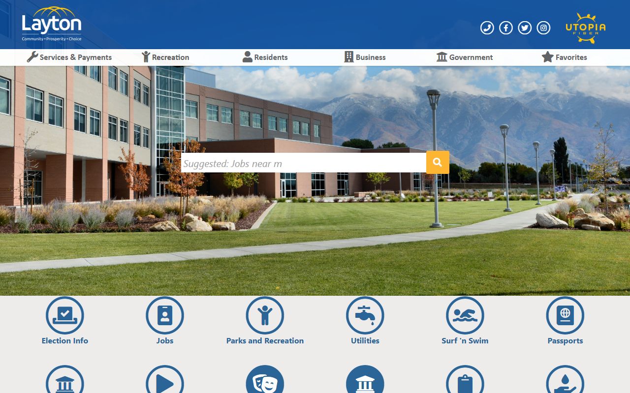 Layton City Phone Directory homepage screenshot