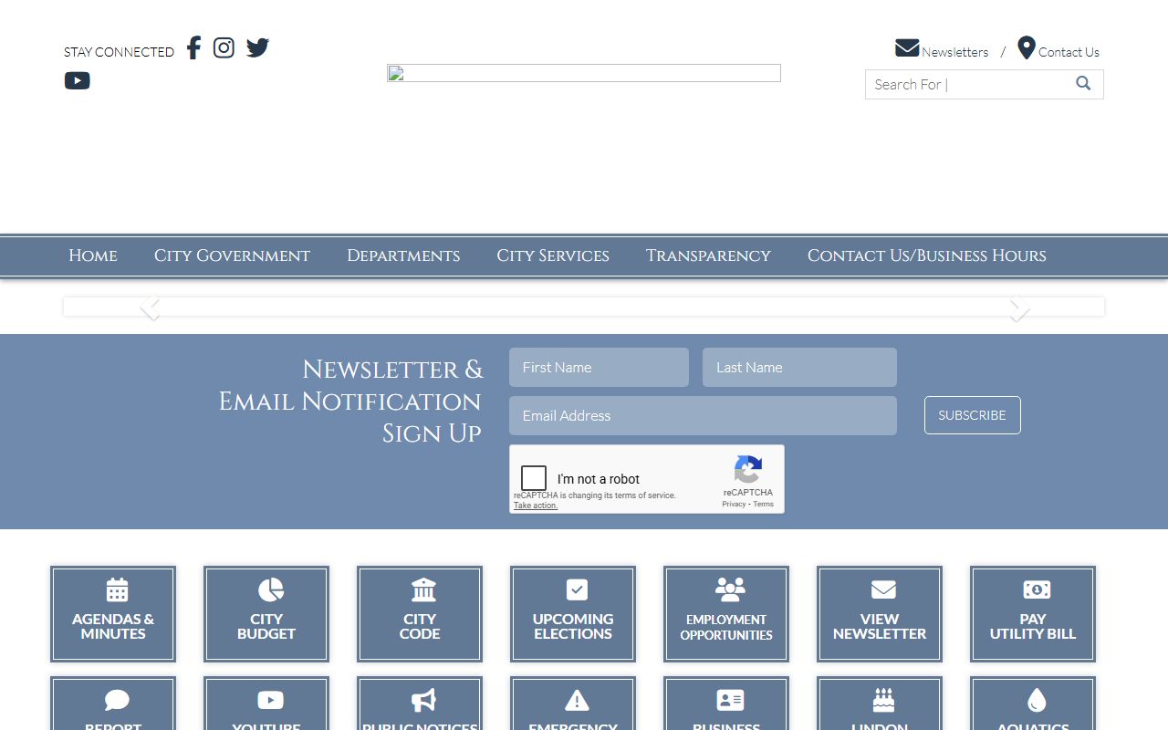 Lindon City homepage screenshot