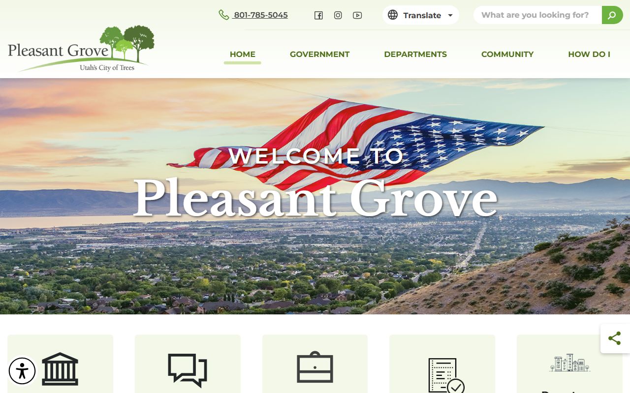 Pleasant Grove Phone Directory city homepage screenshot