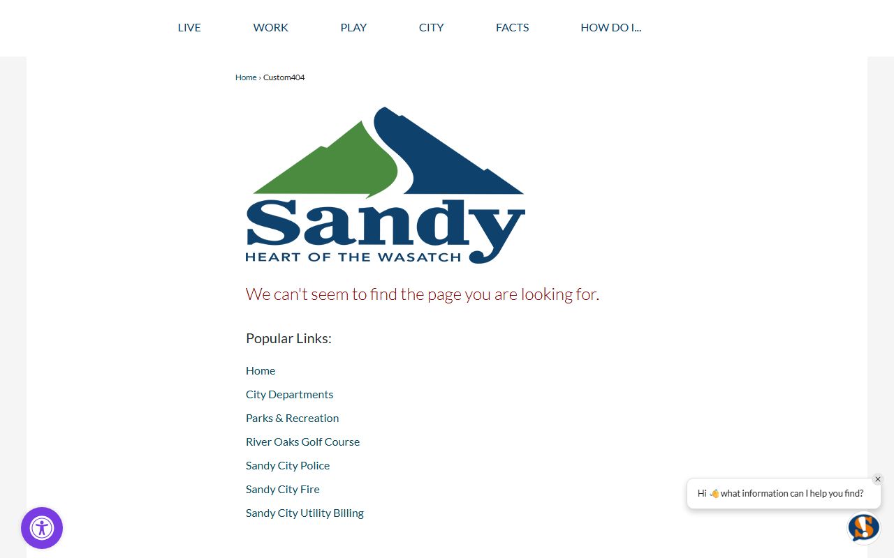 Sandy City Phone Directory departments screenshot