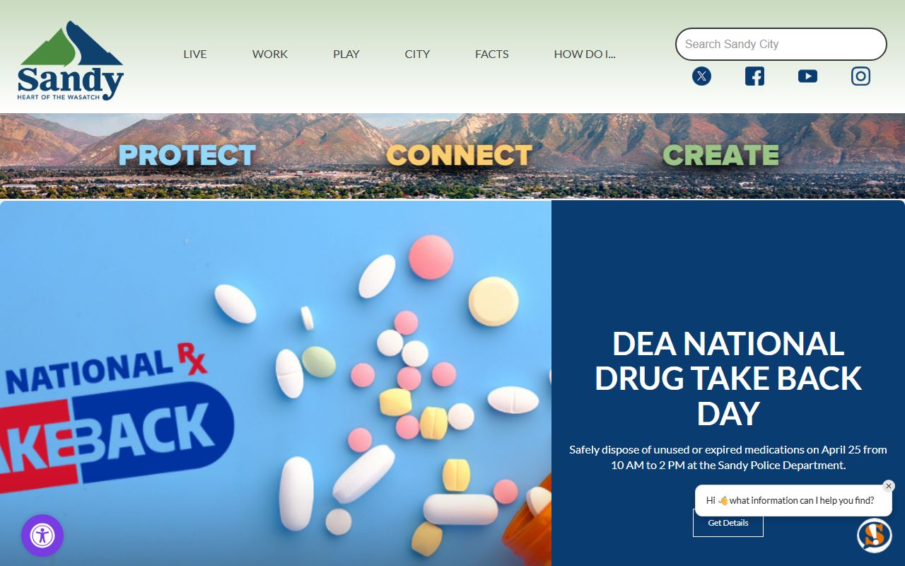 Sandy City Phone Directory homepage screenshot