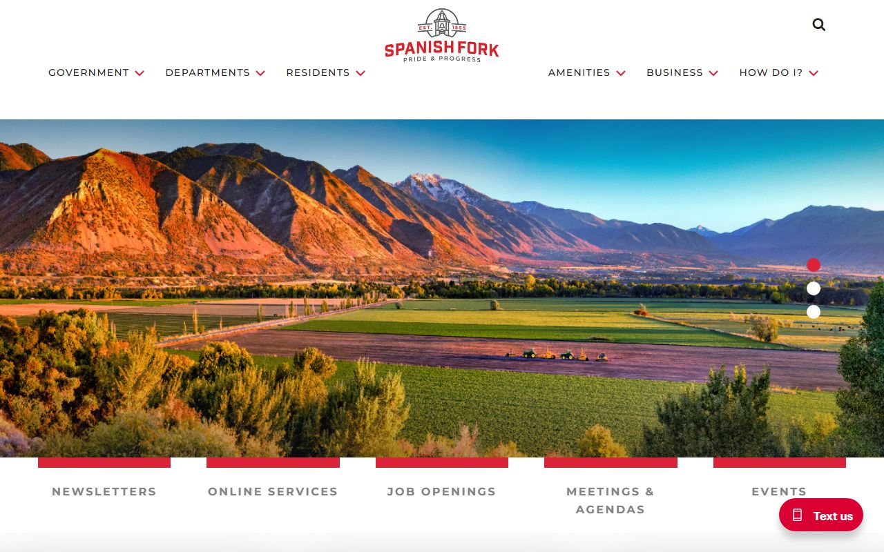 Spanish Fork Phone Directory official city home page screenshot