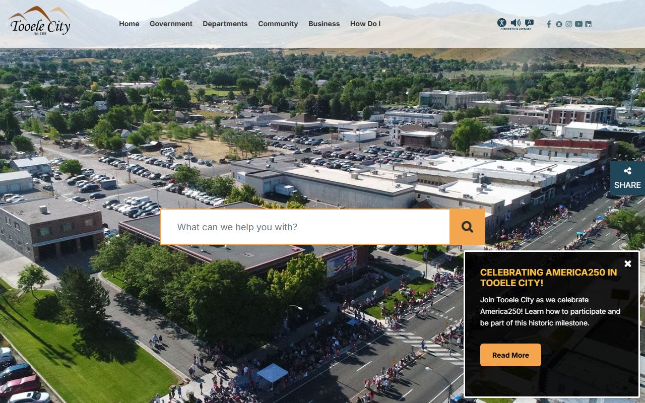 Tooele Phone Directory city homepage screenshot