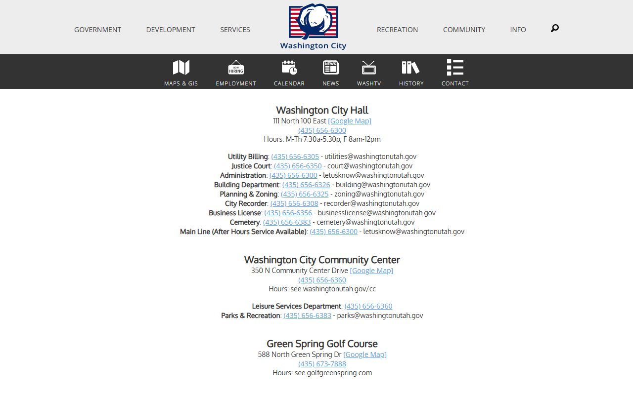 Washington Phone Directory city directory screenshot
