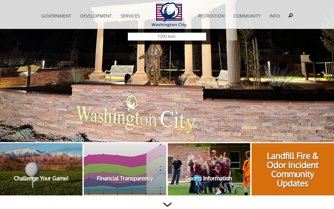 Washington Phone Directory city website screenshot