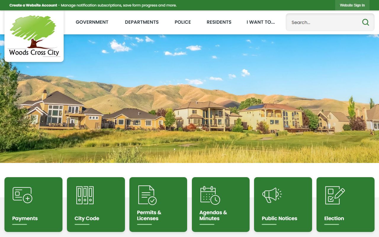 Woods Cross Phone Directory city homepage screenshot
