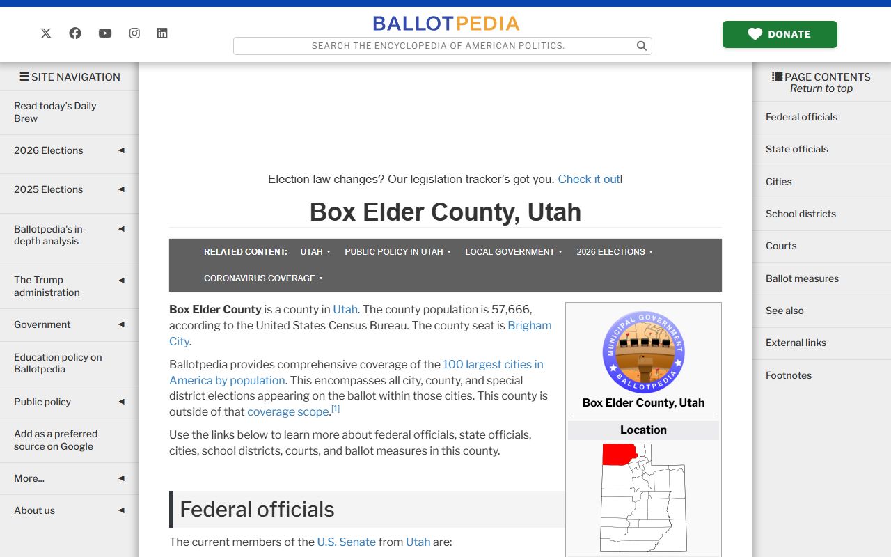Box Elder County Phone Directory county overview and local government context