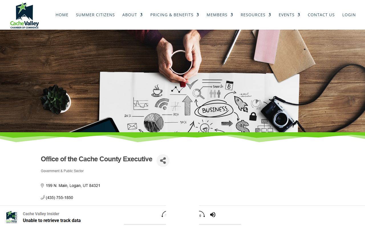 Cache County Phone Directory screenshot of county government contacts