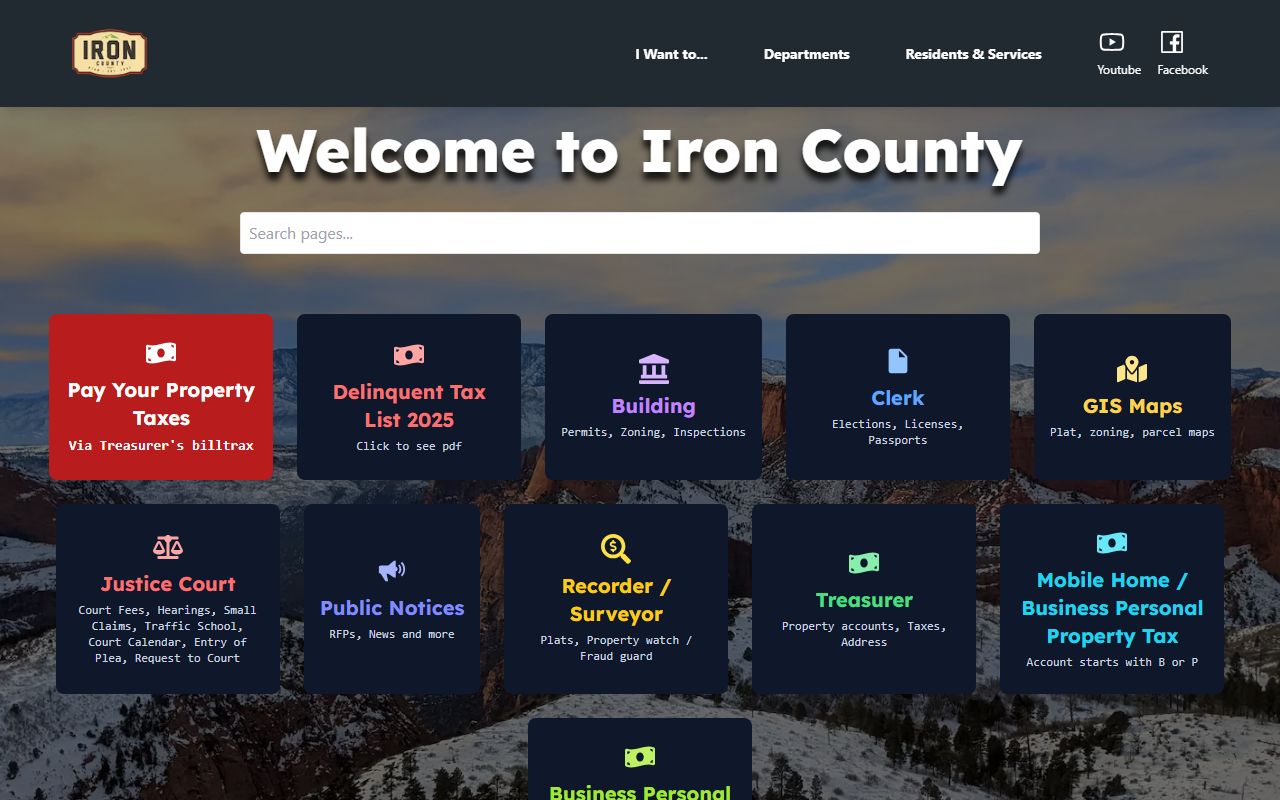 Iron County Phone Directory county government screenshot