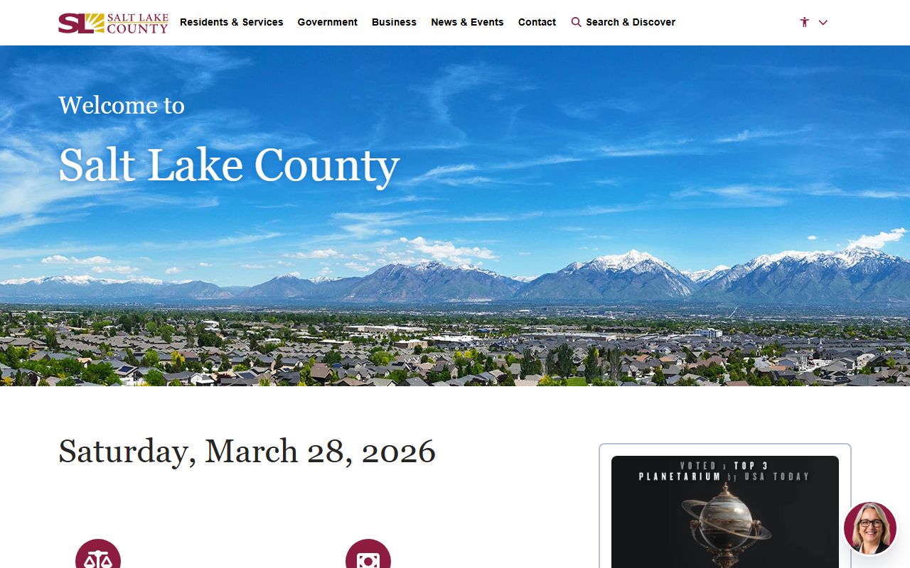 Salt Lake County Phone Directory official county website screenshot